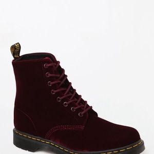 Like new Cherry red velvet Dr. Martens